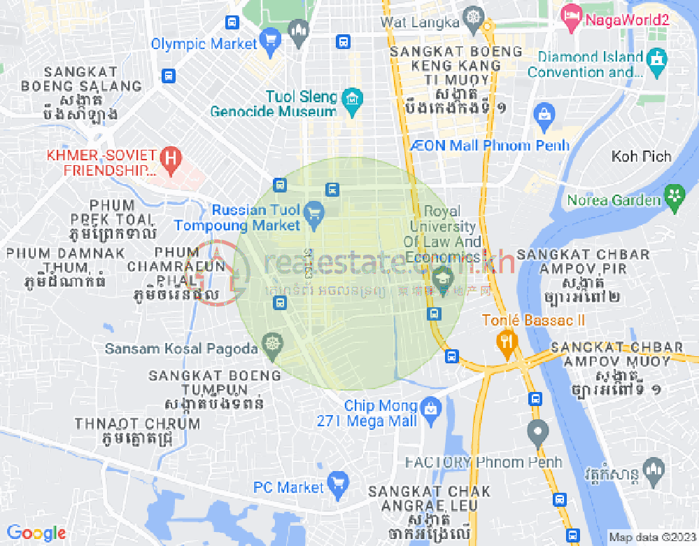 Map of Toul Tum Poung 1, Chamkarmon, Phnom Penh