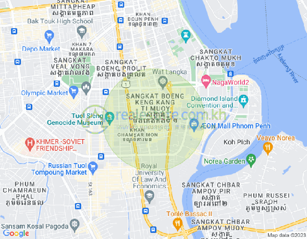 万景岗1分区（BKK1), 波哥堪, 金边地图