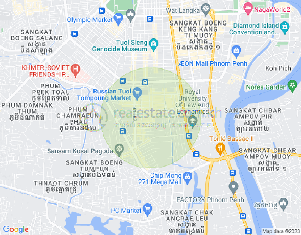 Map of Toul Tum Poung 1, Chamkarmon, Phnom Penh