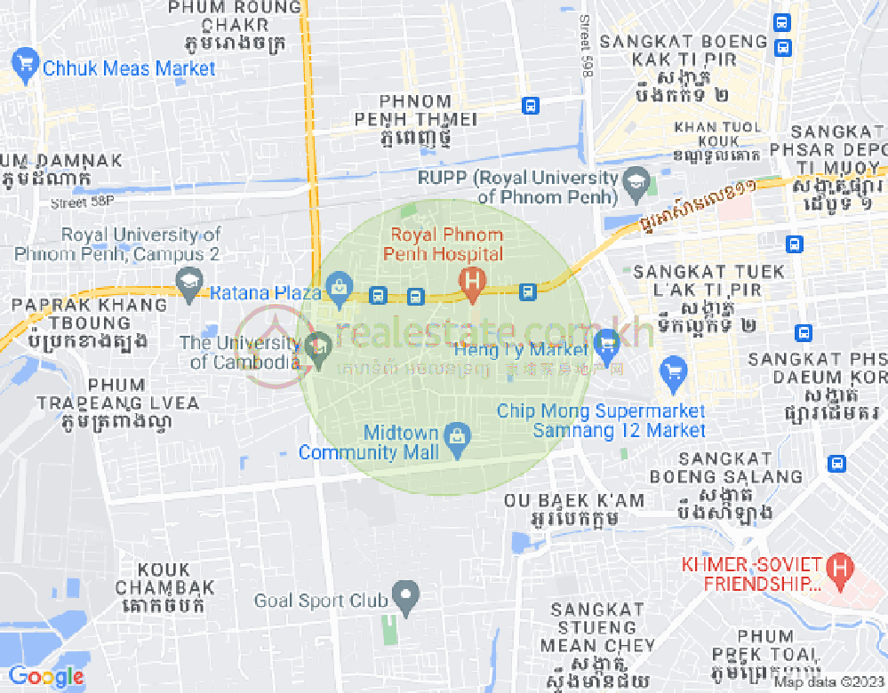 Map of Ou Baek K'am, Sen Sok, Phnom Penh