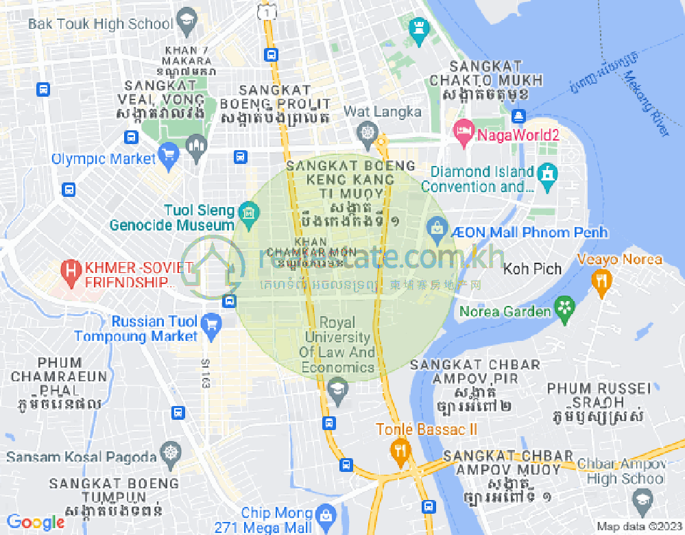 Mapa: BKK 1, Boeng Keng Kang, Phnom Penh
