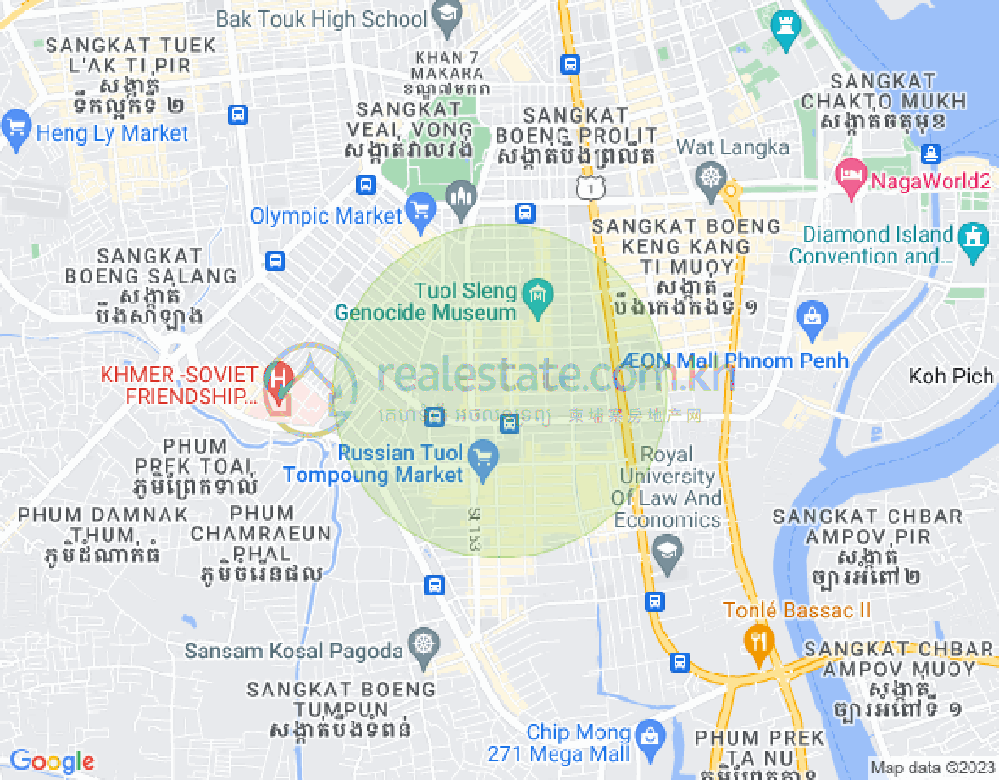 Map of Toul Tum Poung 1, Chamkarmon, Phnom Penh