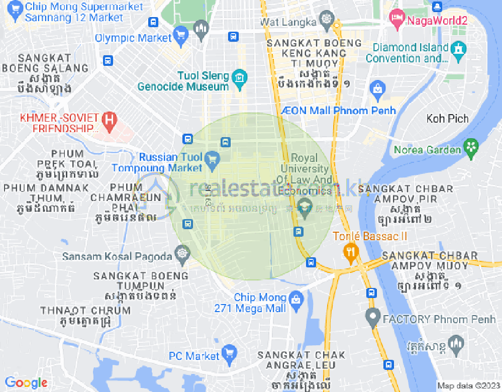 Mapa: Boeung Trabek, Chamkarmon, Phnom Penh