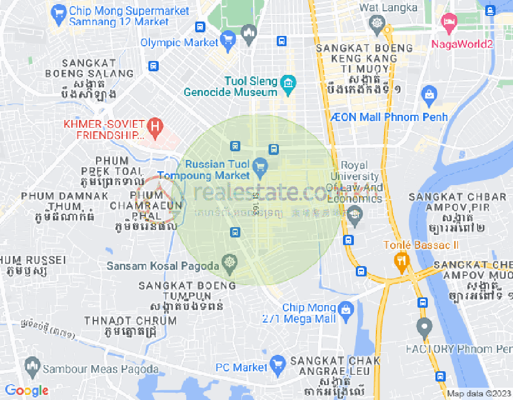 Map of Toul Tum Poung 1, Chamkarmon, Phnom Penh