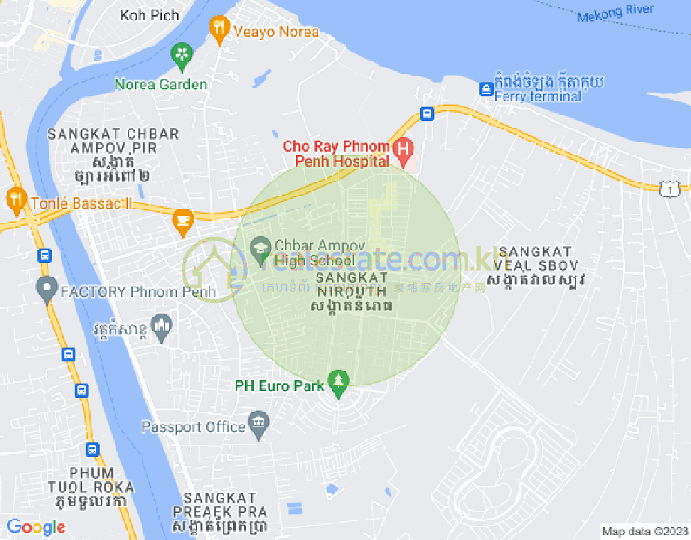 Nirouth分区, 铁桥头区, 金边地图