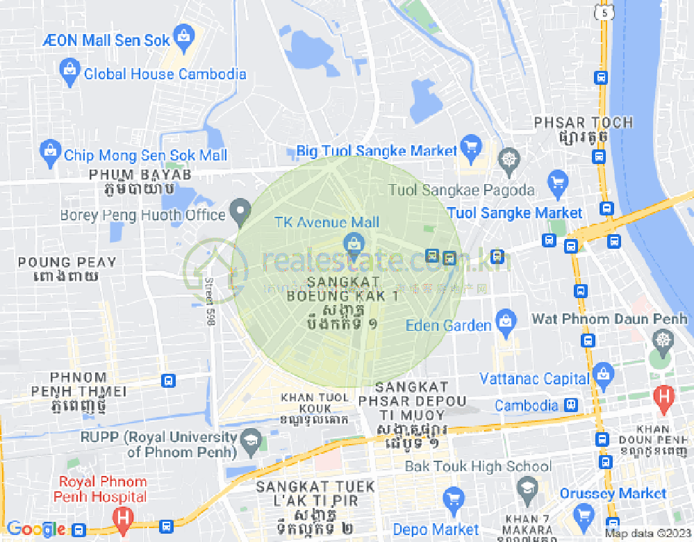 万谷湖1分区, 堆谷区, 金边地图