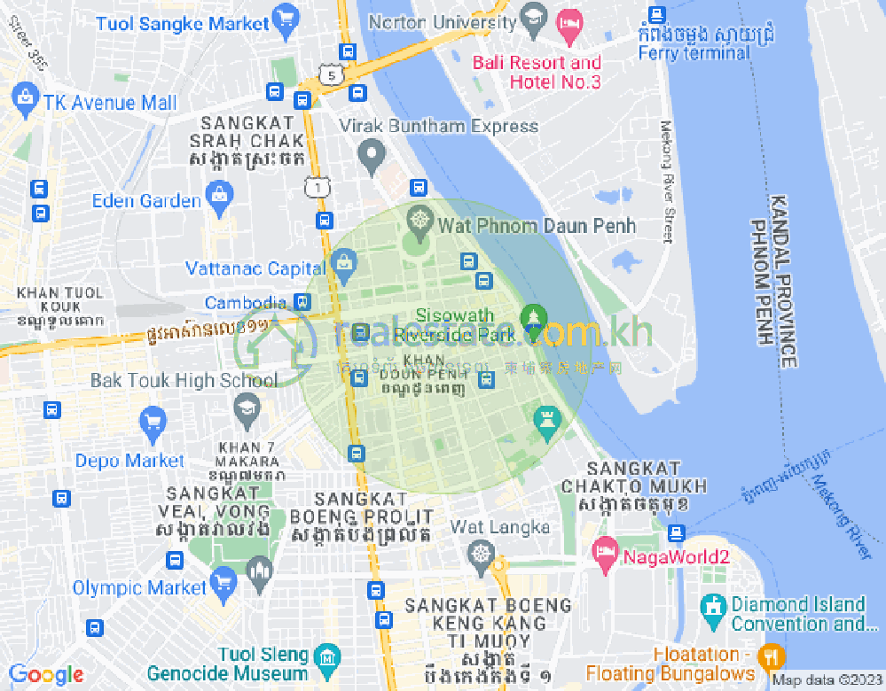 시모이치즈2구역, 룽볜구, 프놈펜 지도