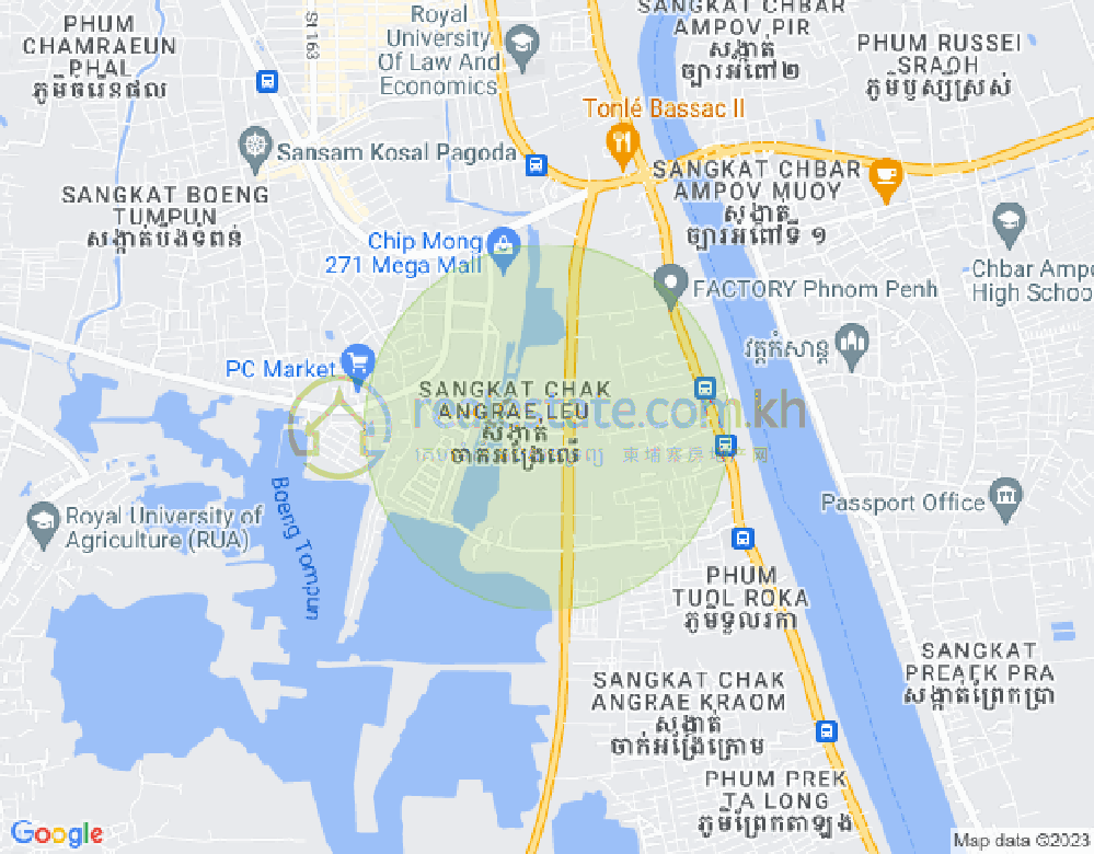 长夏上社分区, 棉芷区, 金边地图