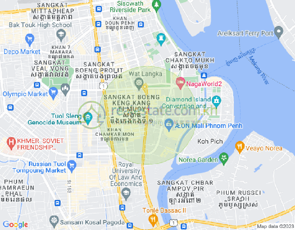 Mapa: BKK 1, Boeng Keng Kang, Phnom Penh