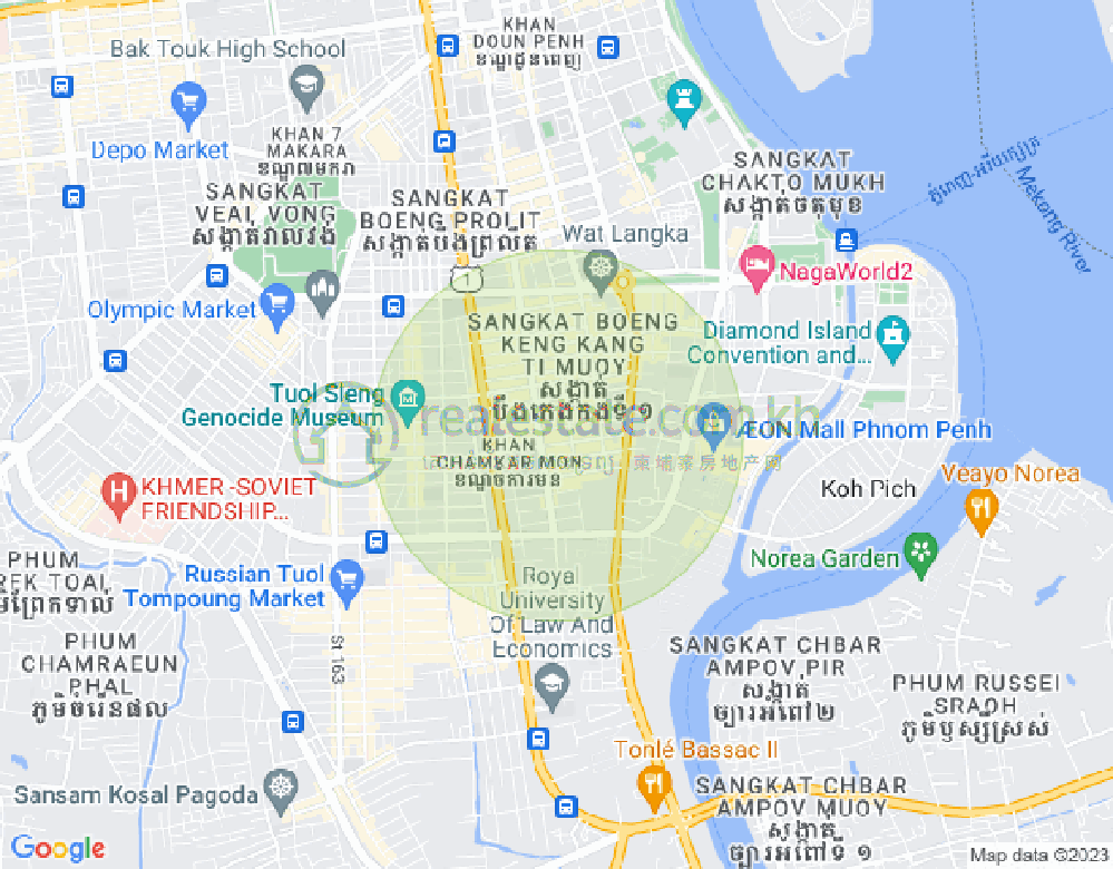 Map of BKK 1, Boeng Keng Kang, Phnom Penh