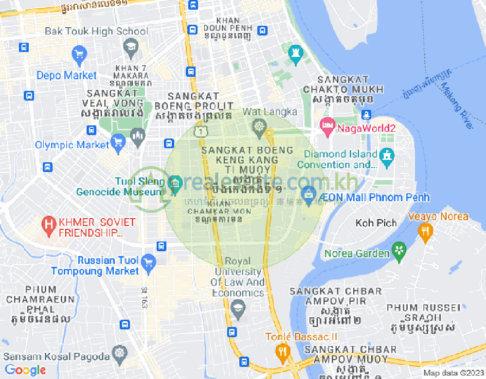 Mapa: BKK 1, Boeng Keng Kang, Phnom Penh