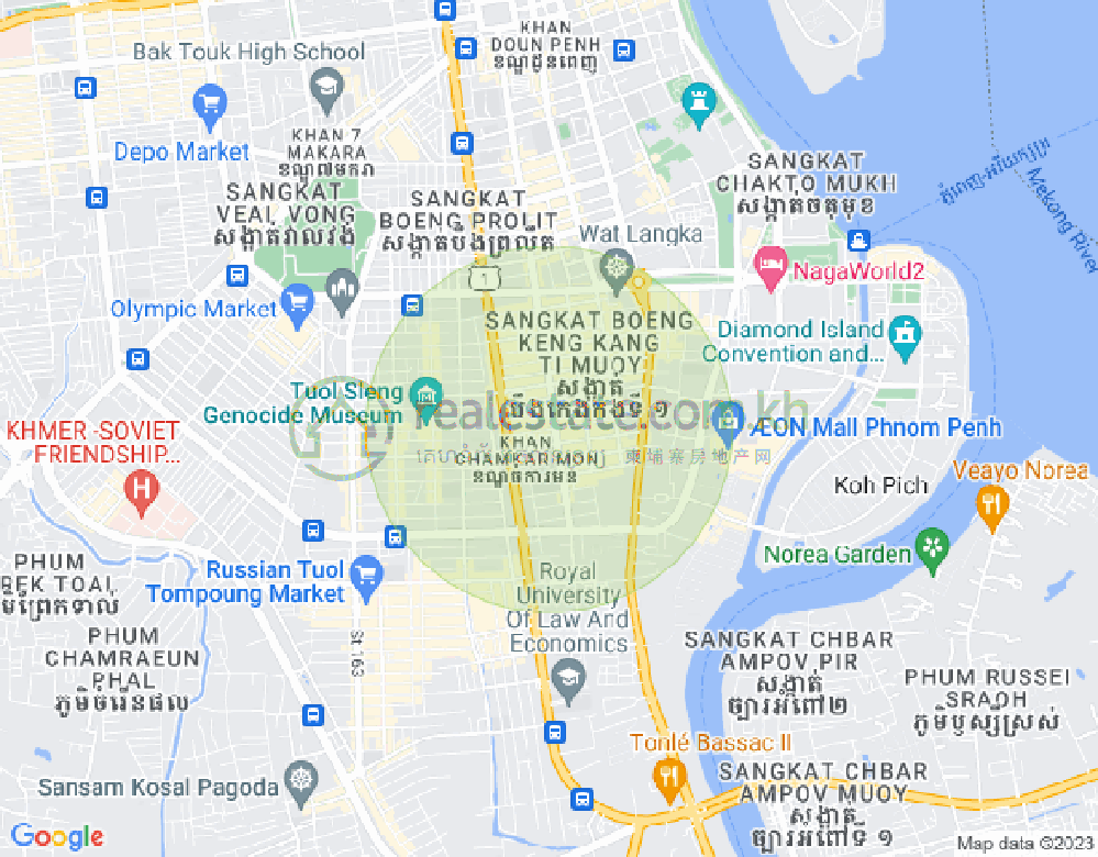 Mapa: BKK 1, Boeng Keng Kang, Phnom Penh