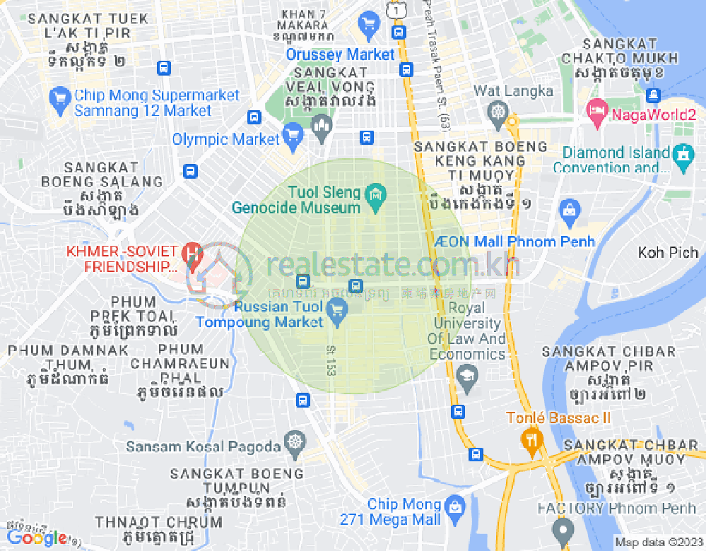 Mapa: BKK 1, Boeng Keng Kang, Phnom Penh