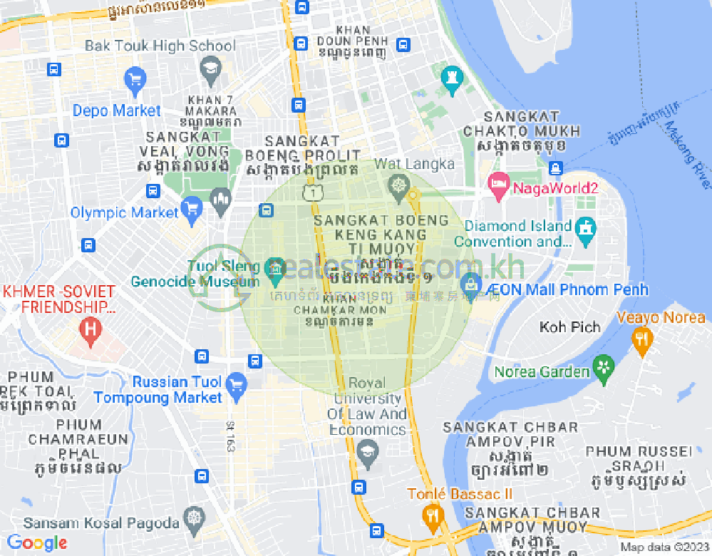 Map of BKK 1, Boeng Keng Kang, Phnom Penh