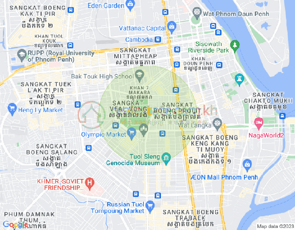 แผนที่ ตวลสวายเปรย 1, บึงเกงกอง, พนมเปญ