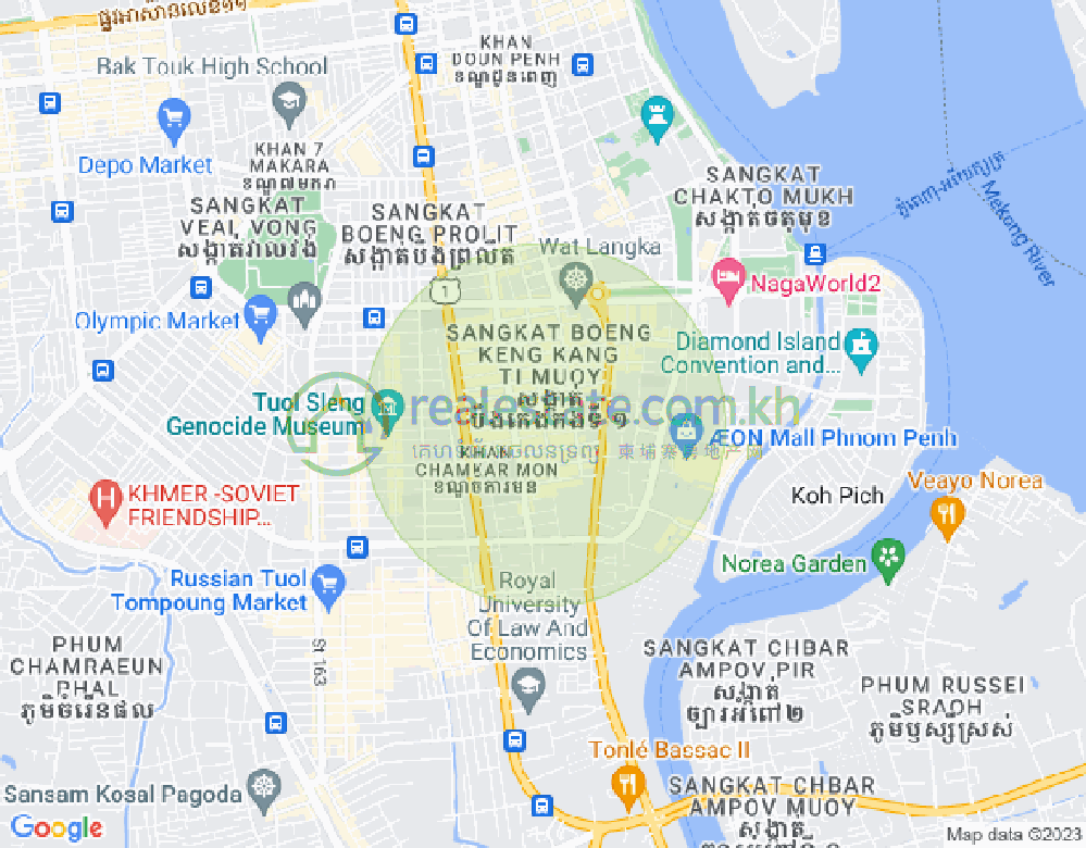 Mapa: BKK 1, Boeng Keng Kang, Phnom Penh
