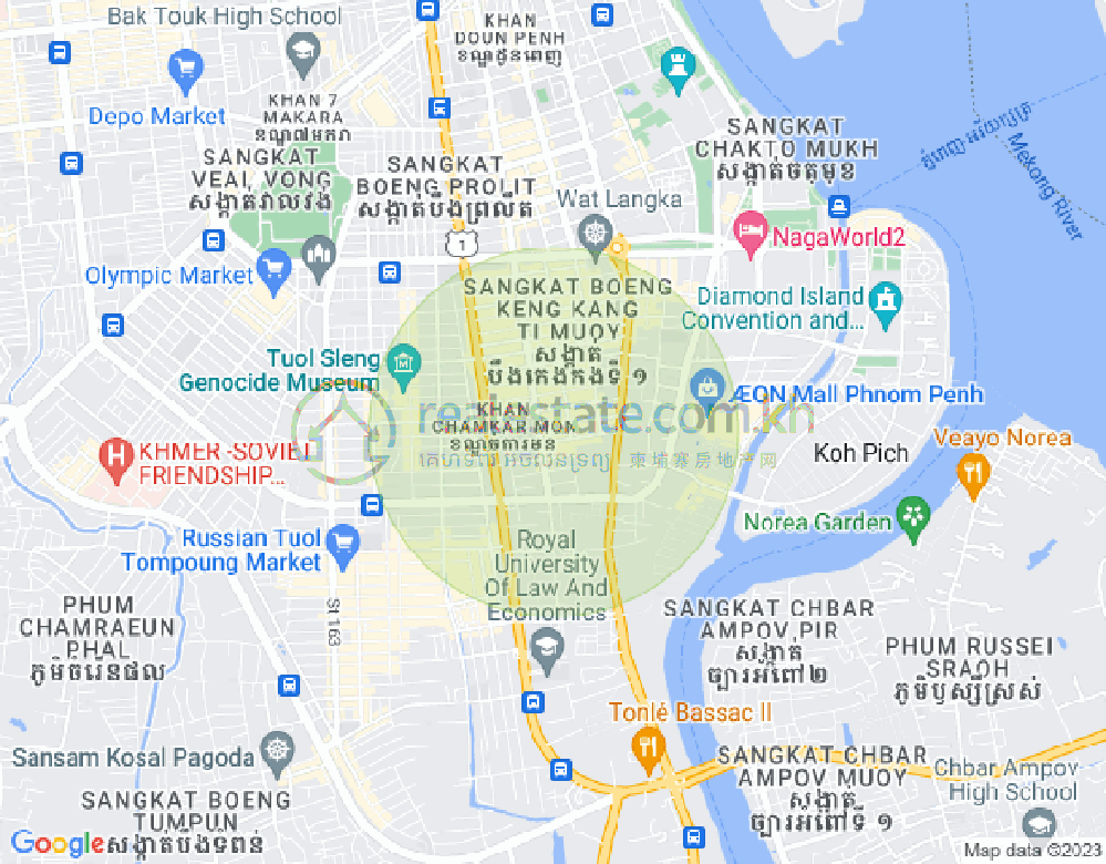 BKK 1, ボンケンコン, プノンペンの地図