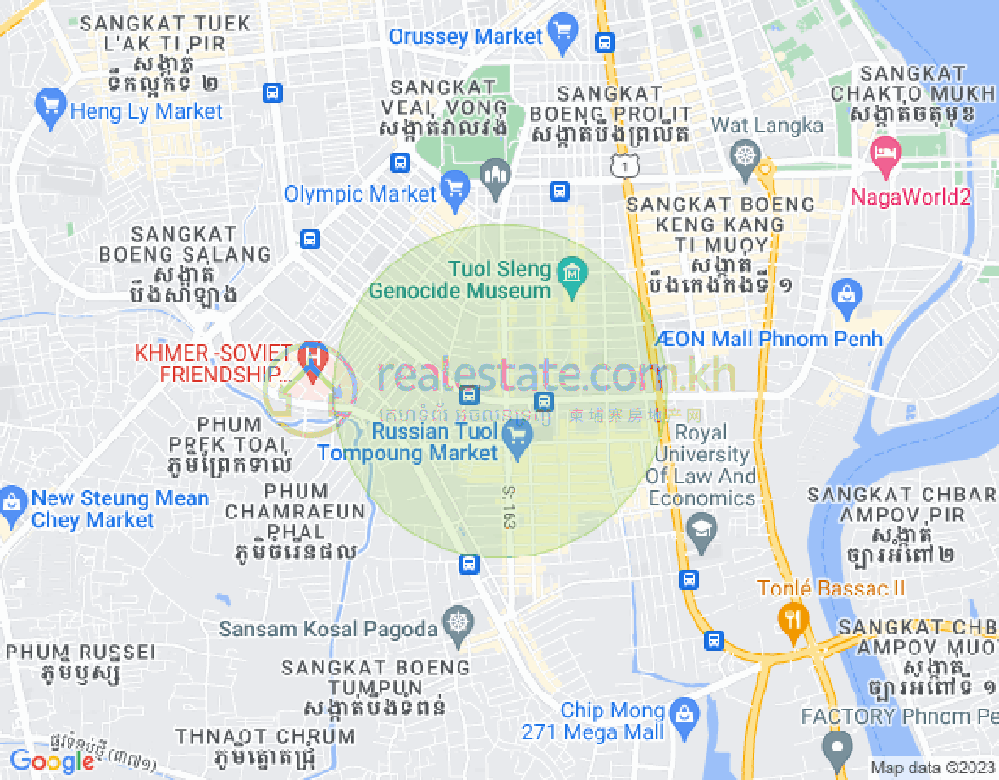 万景岗1分区（BKK1), 波哥堪, 金边地图