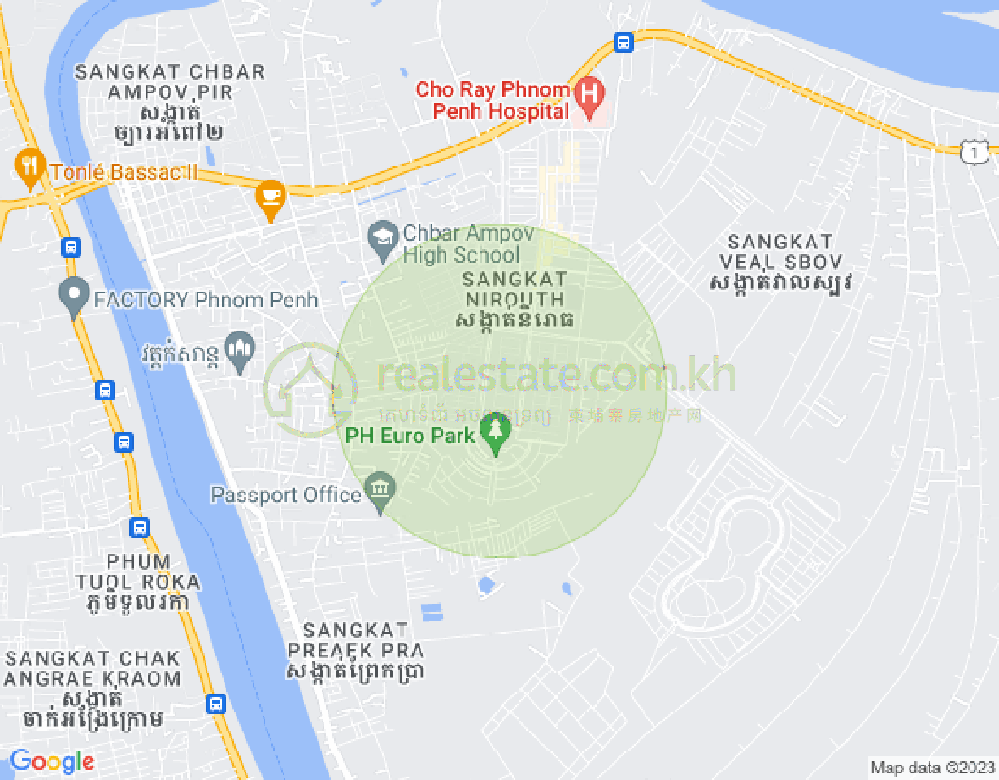 Map of Nirouth, Chbar Ampov, Phnom Penh