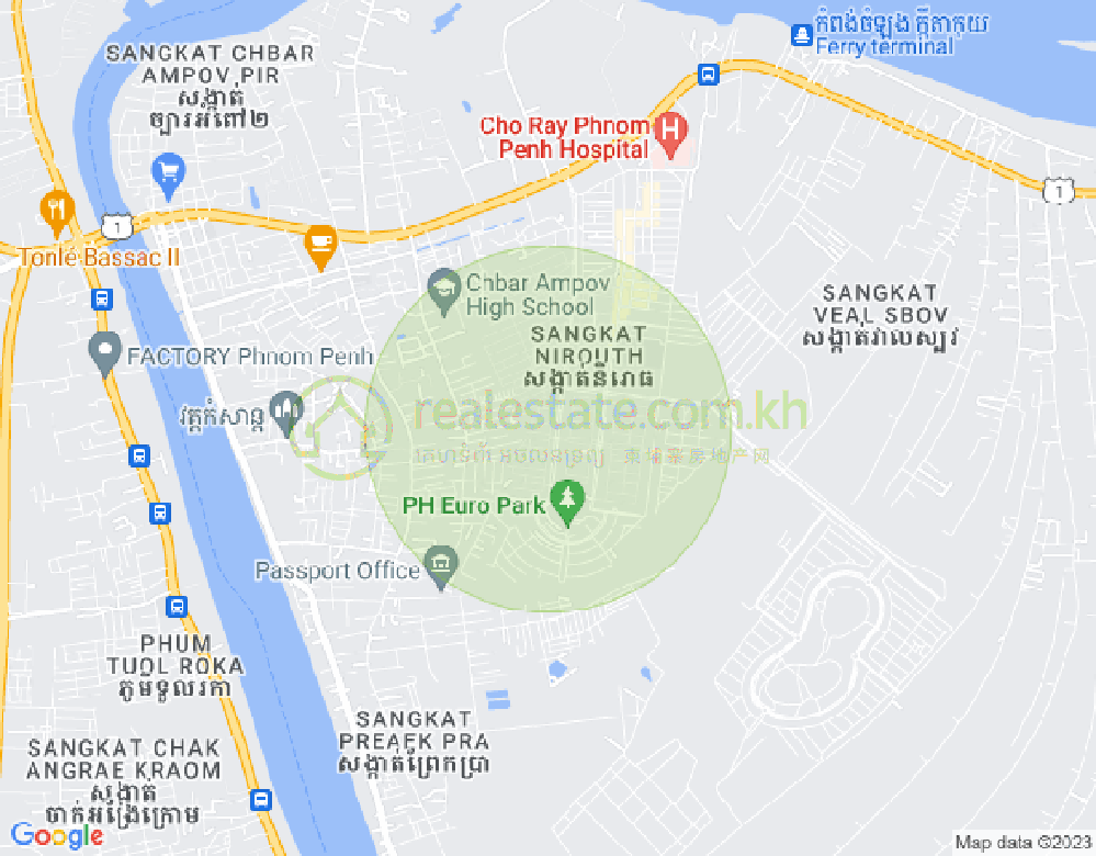 ニロート, チバーアンポウ, プノンペンの地図