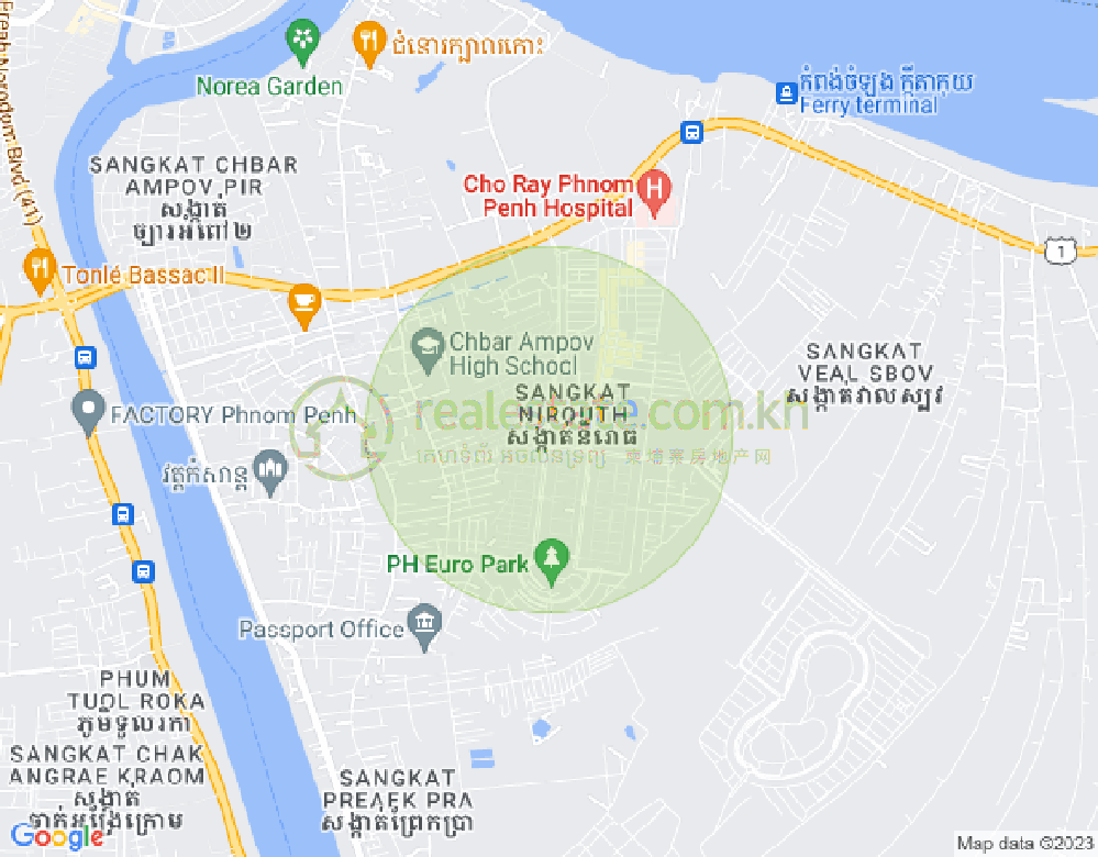 ニロート, チバーアンポウ, プノンペンの地図