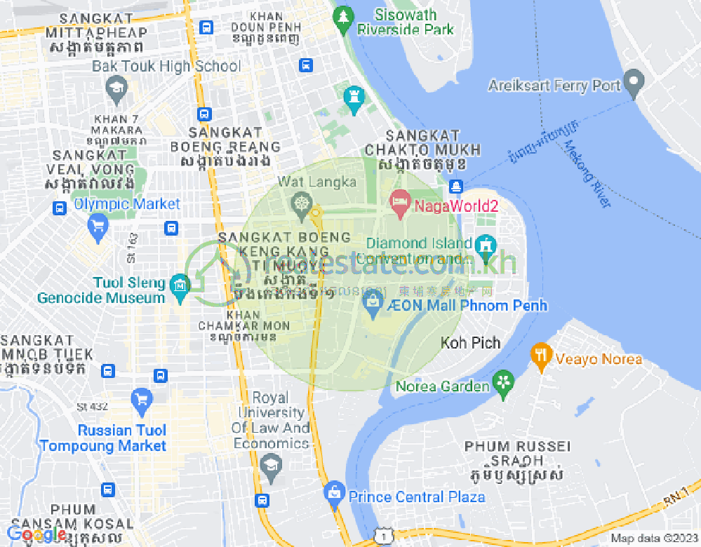 แผนที่ โตนเลบาสัก, จัมการมอน, พนมเปญ
