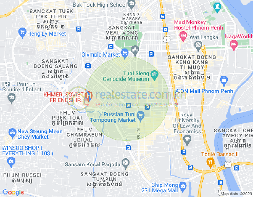Boeung Tumpun分区, 棉芷区, 金边地图