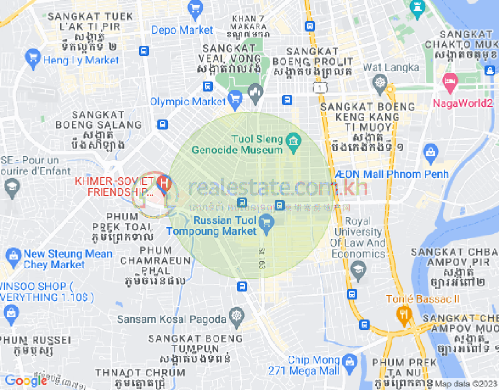 Map of Toul Tum Poung 1, Chamkarmon, Phnom Penh