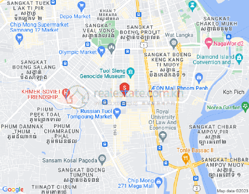万景岗3分区（BKK3), 波哥堪, 金边地图
