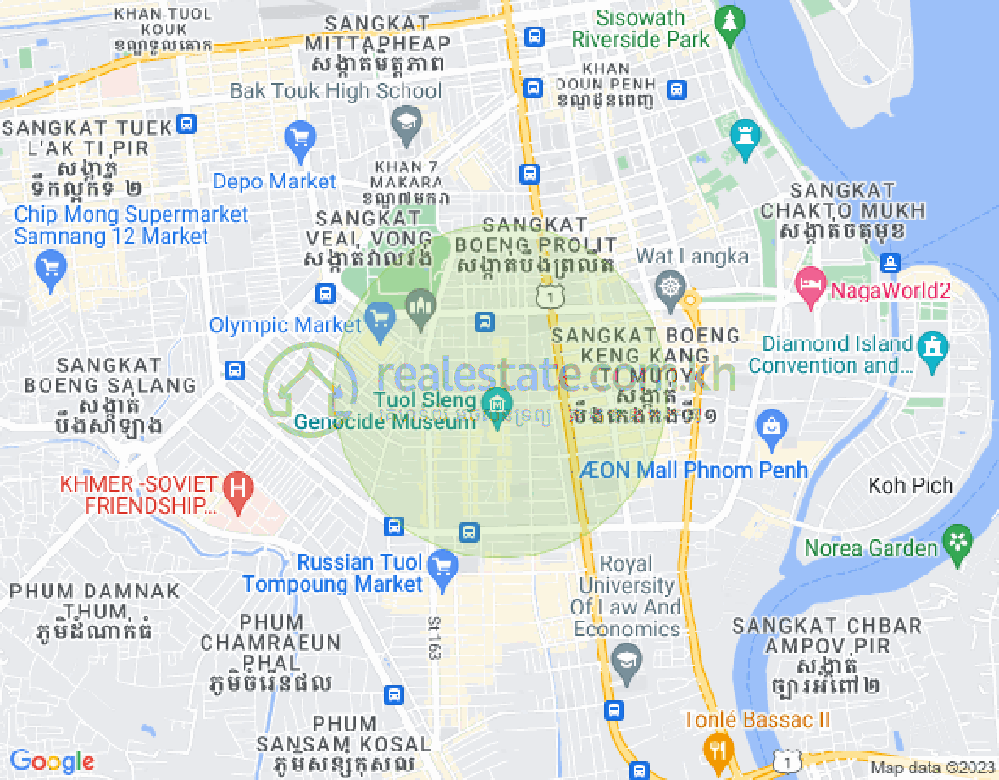 Mapa: BKK 2, Boeng Keng Kang, Phnom Penh
