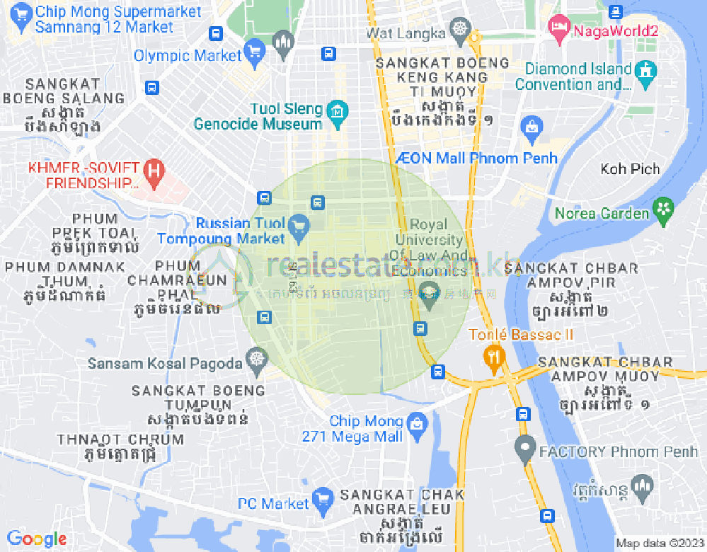Map of Toul Tum Poung 1, Chamkarmon, Phnom Penh