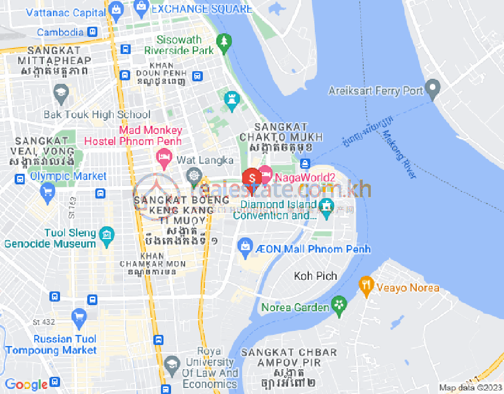 トンレバサック, チャムカモン, プノンペンの地図