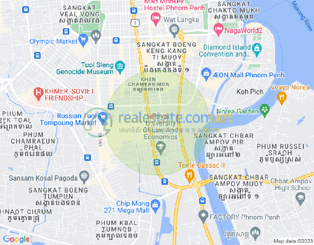Mapa: BKK 1, Boeng Keng Kang, Phnom Penh