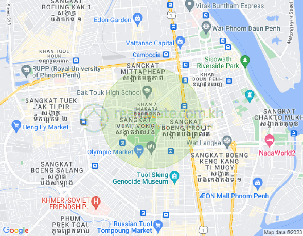 Map of Veal Vong, 7 Makara, Phnom Penh