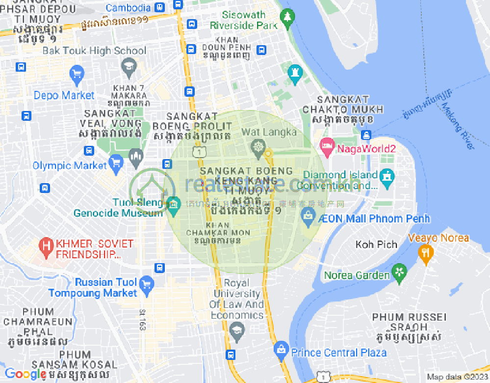 Map of BKK 1, Boeng Keng Kang, Phnom Penh