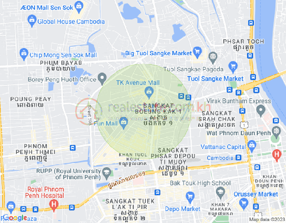 万谷湖1分区, 堆谷区, 金边地图