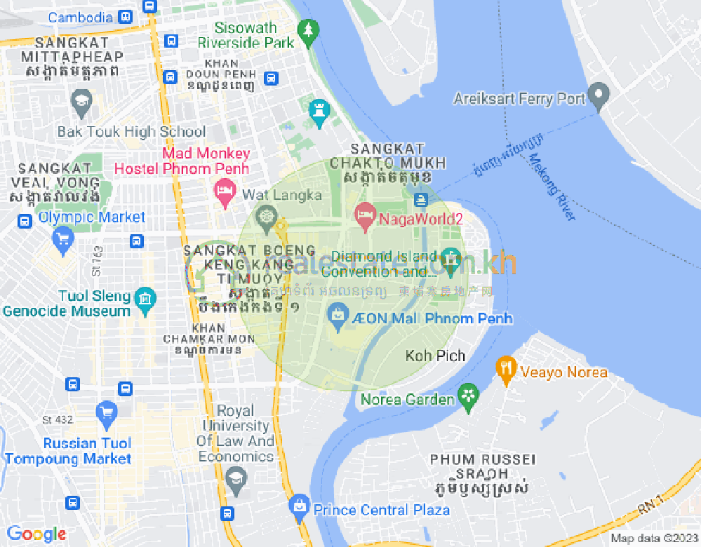 แผนที่ โตนเลบาสัก, จัมการมอน, พนมเปญ