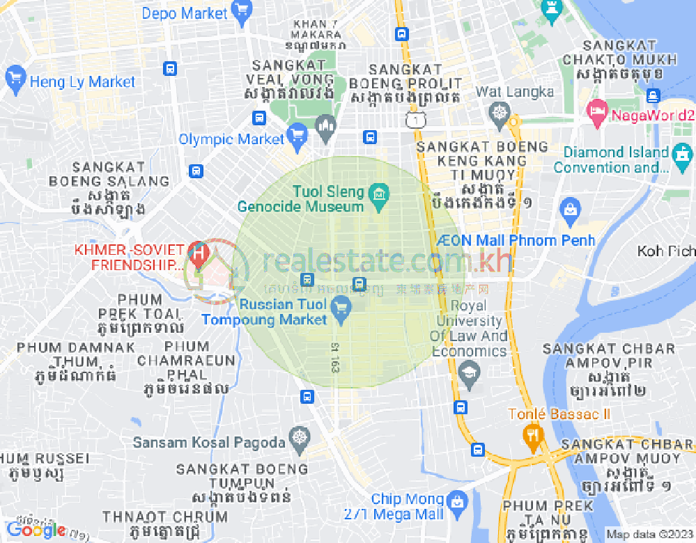 แผนที่ บึงกัก 1, ตuolโกก, พนมเปญ