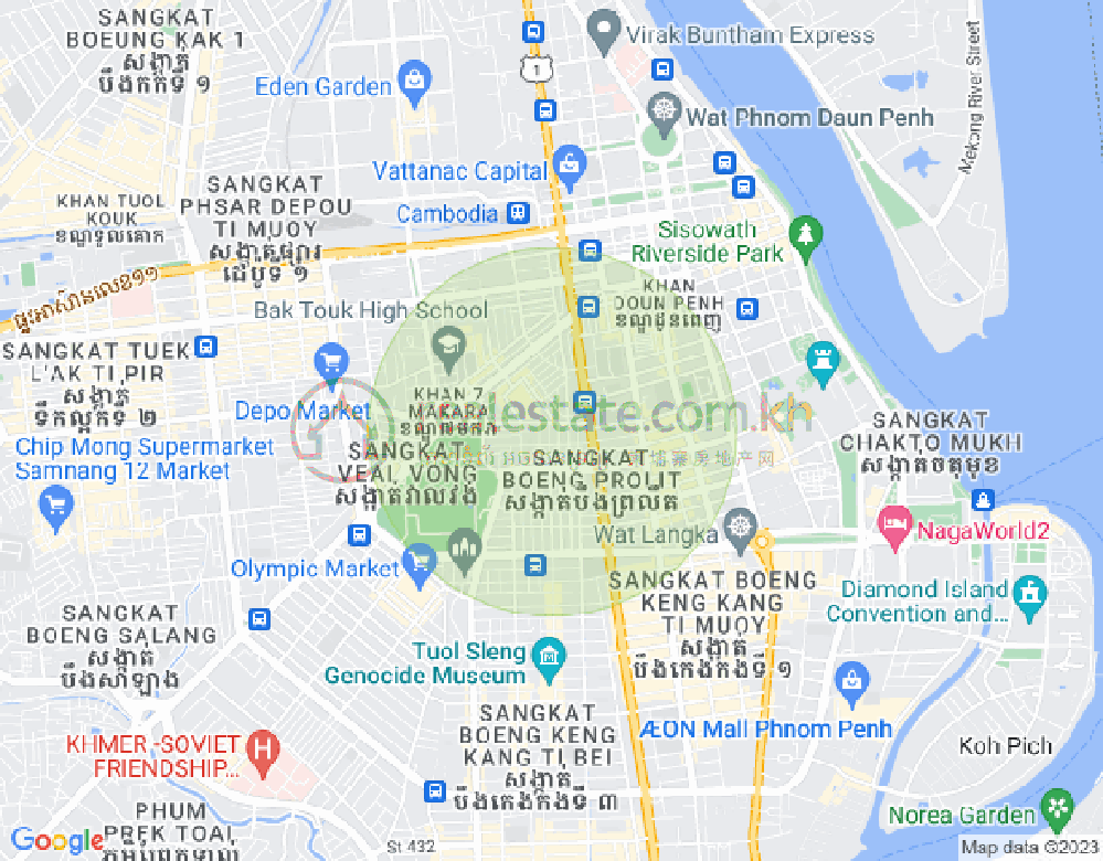 Veal Vong镇, 马卡拉区, 金边地图
