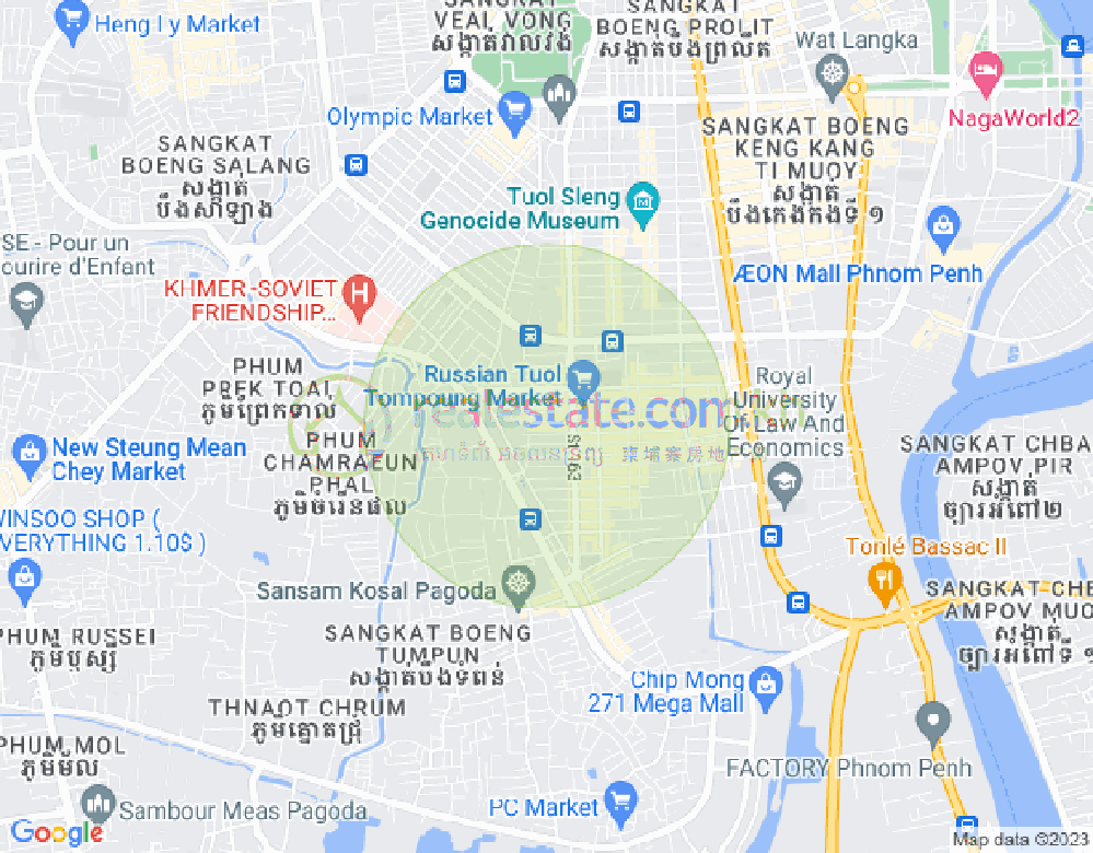 Map of Toul Tum Poung 1, Chamkarmon, Phnom Penh