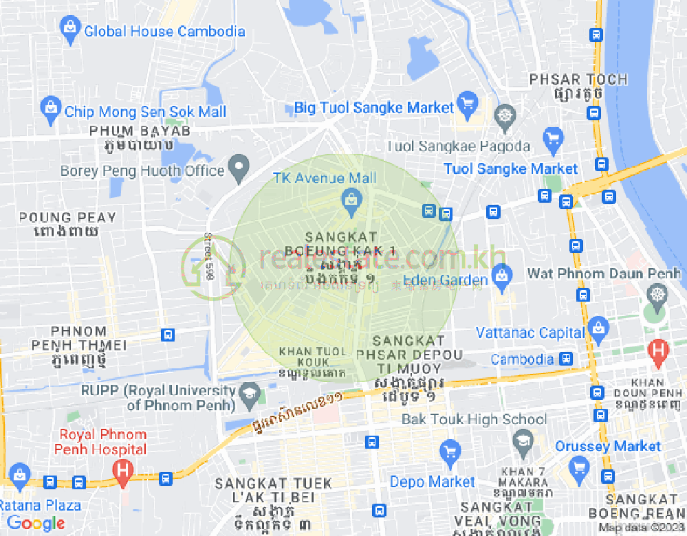万谷湖1分区, 堆谷区, 金边地图