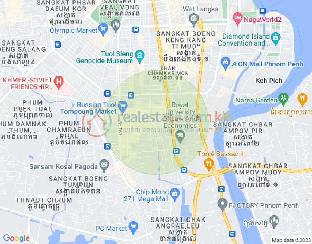 Mapa: Boeung Trabek, Chamkarmon, Phnom Penh