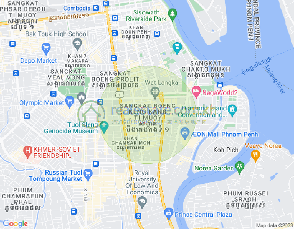 Map of BKK 1, Boeng Keng Kang, Phnom Penh