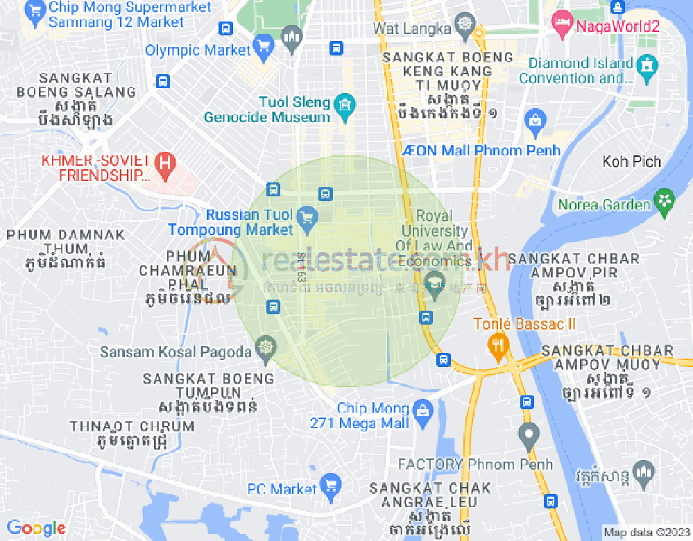Map of Toul Tum Poung 1, Chamkarmon, Phnom Penh