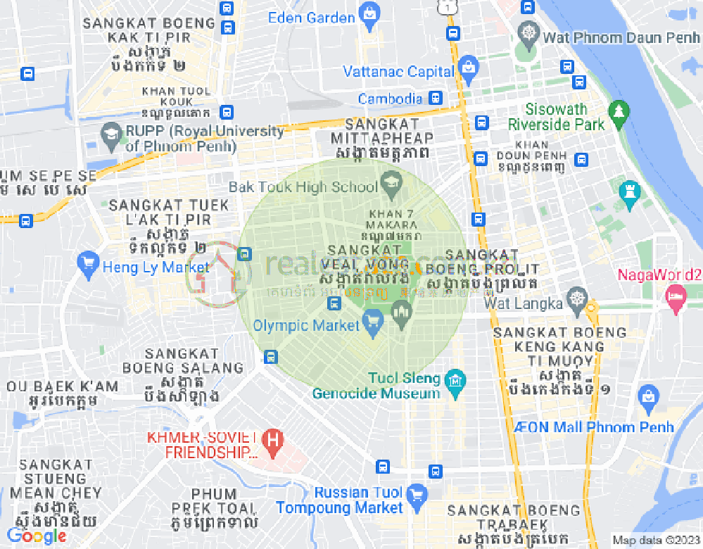 Veal Vong镇, 马卡拉区, 金边地图