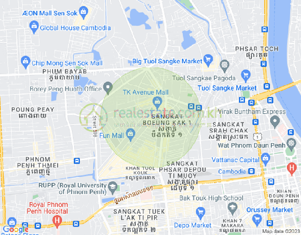 แผนที่ บึงกัก 2, ตวลโคก, พนมเปญ