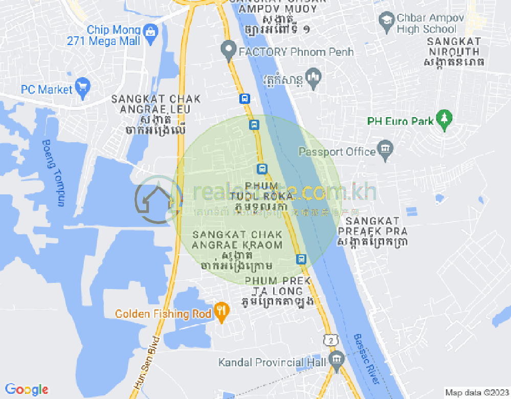 长夏上社分区, 棉芷区, 金边地图