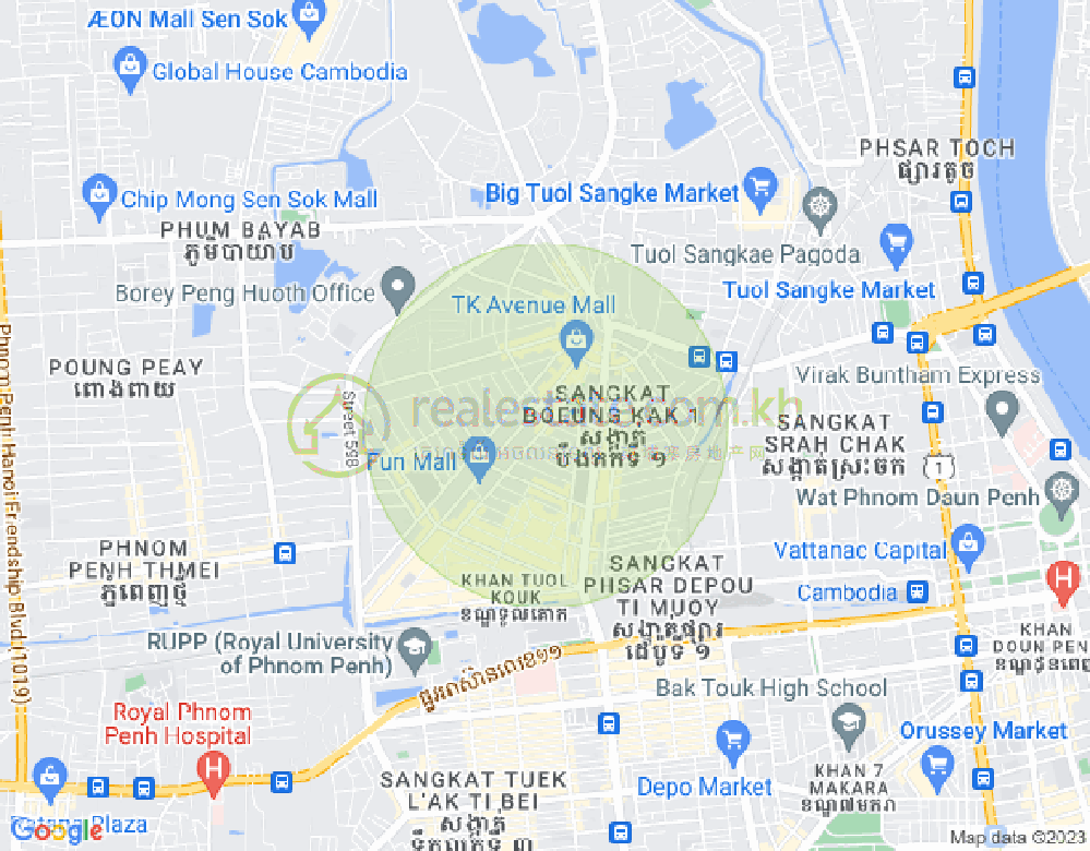 万谷湖1分区, 堆谷区, 金边地图