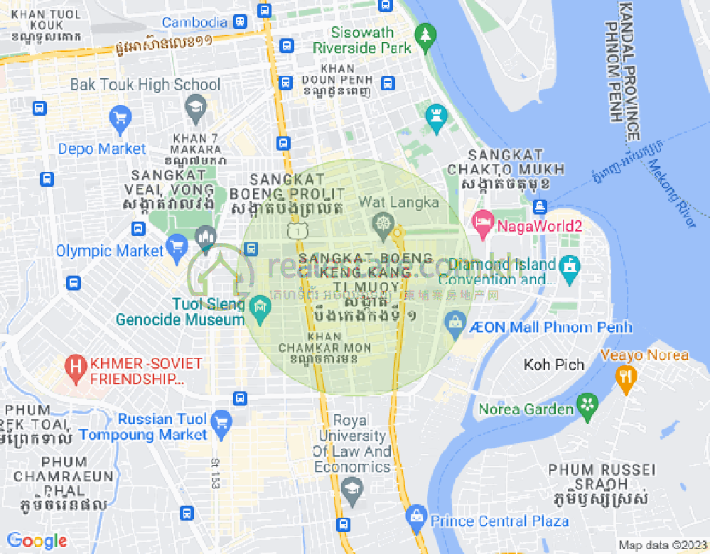 Mapa: BKK 1, Boeng Keng Kang, Phnom Penh
