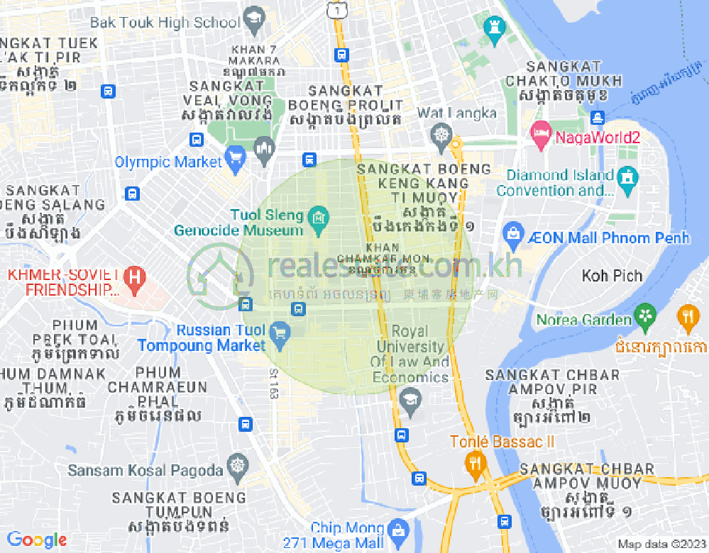 万景岗3分区（BKK3), 波哥堪, 金边地图